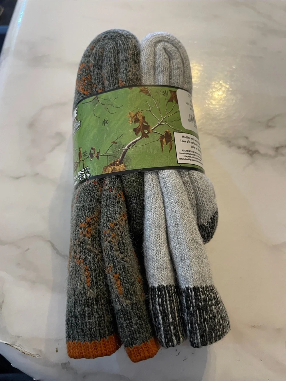 Realtree Gray and Orange Athletic Crew Socks